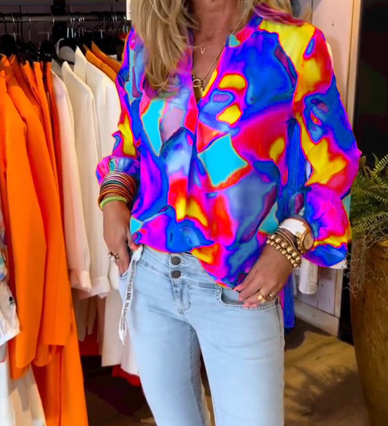 Chemises à manches longues et style décontracté coloré