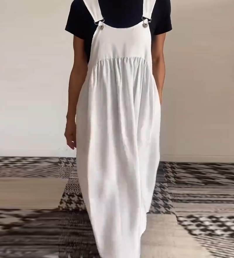 Robe décontractée couleur unie à bretelles