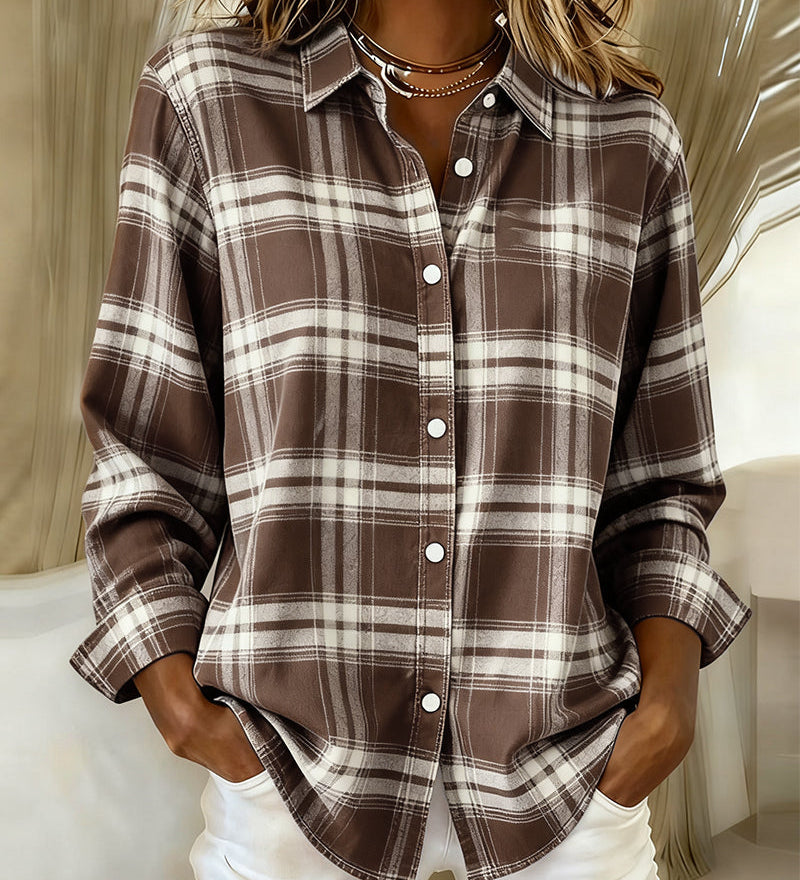 Chemise Avec Motif En Carreaux Et Col Revers