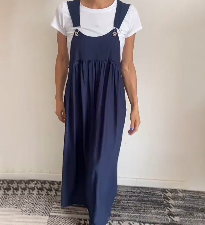 Robe décontractée couleur unie à bretelles