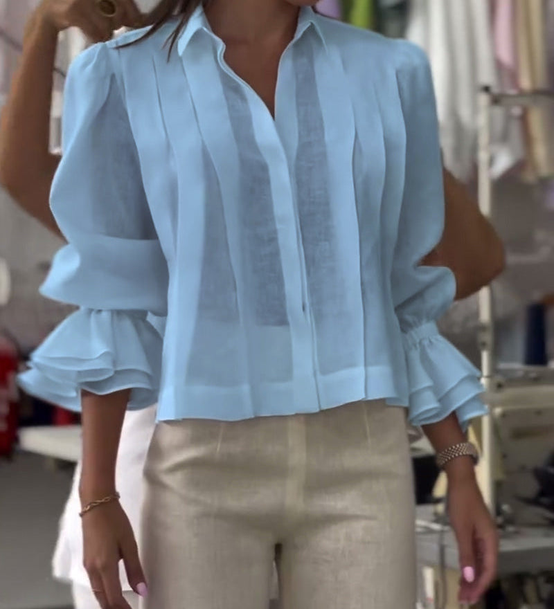 Chemise Manche Bouffante Volant