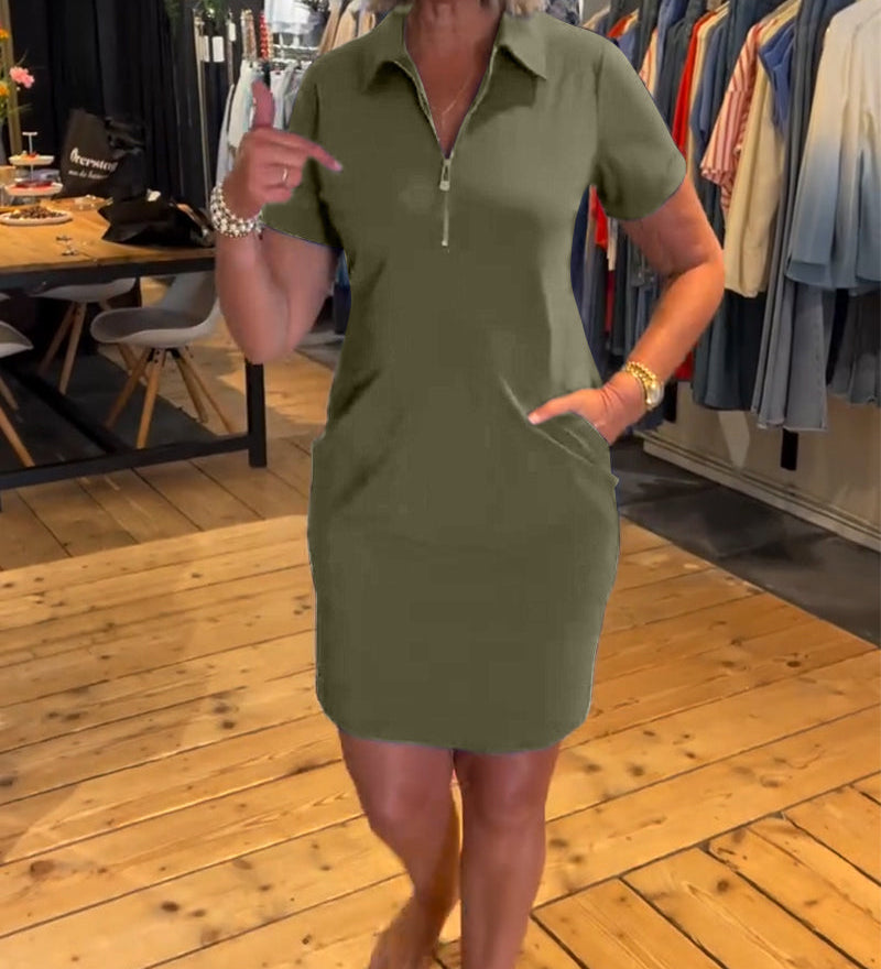 Robe Revers Fermeture éclair