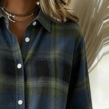 Chemise Avec Motif En Carreaux Et Col Revers