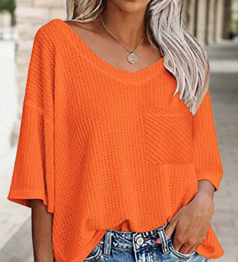T-shirt manches courtes poche col V