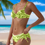 Maillot De Bain Deux Pièces Triangle À Lacets Et Imprimé