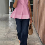 Blouse Sans Manches Unie Simple