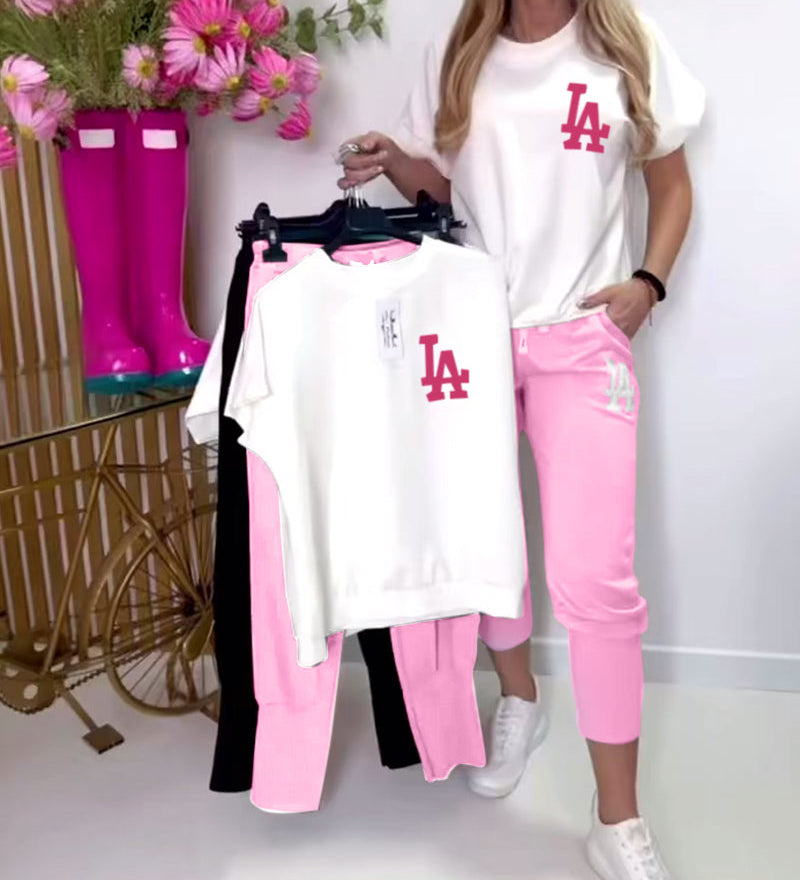 Set Pantalons Skinny Sportifs À Imprimé Lettres