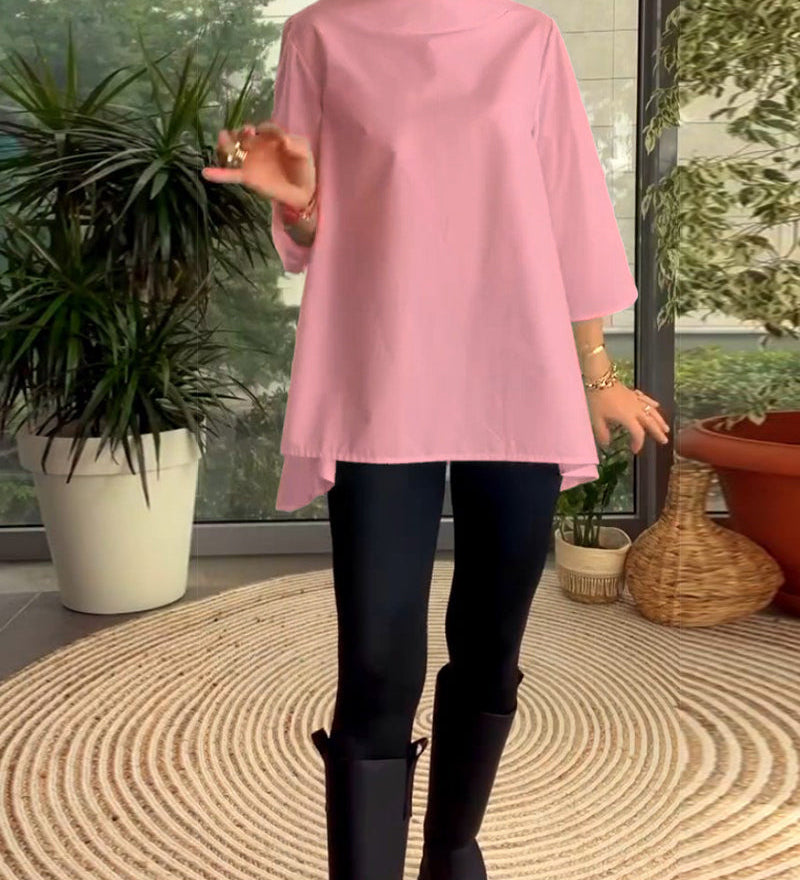 Haut de couleur unie style de déplacement