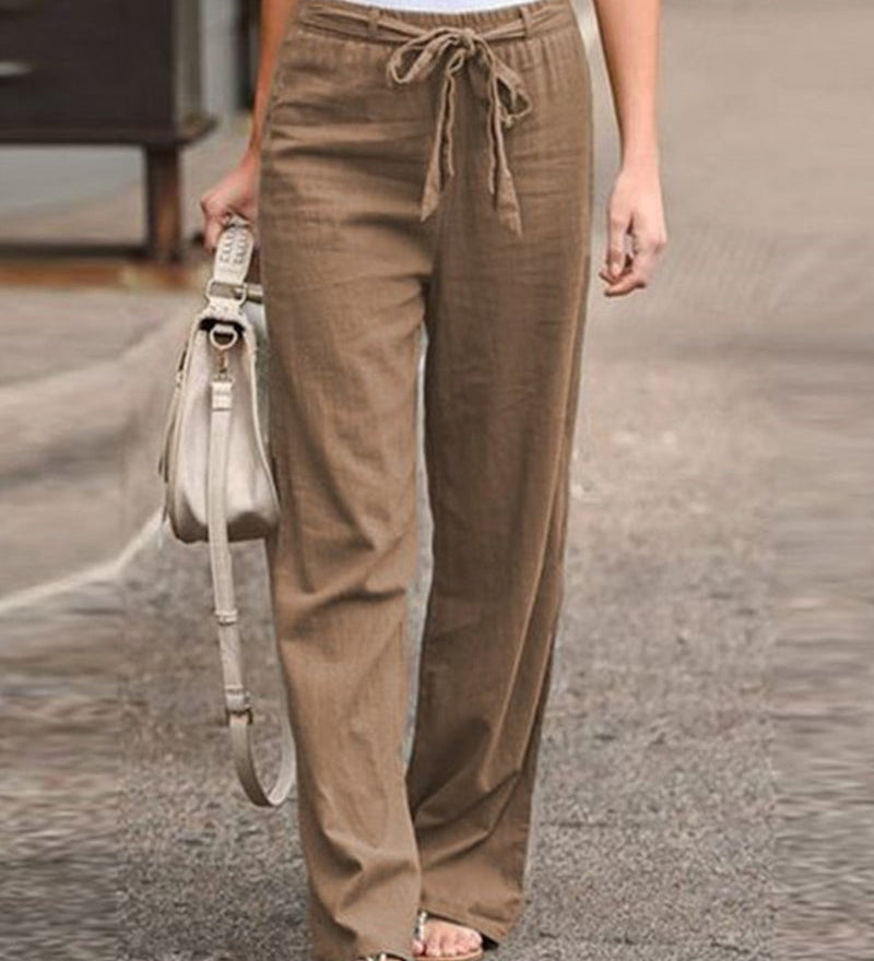 Pantalon à jambes droites et taille élastique