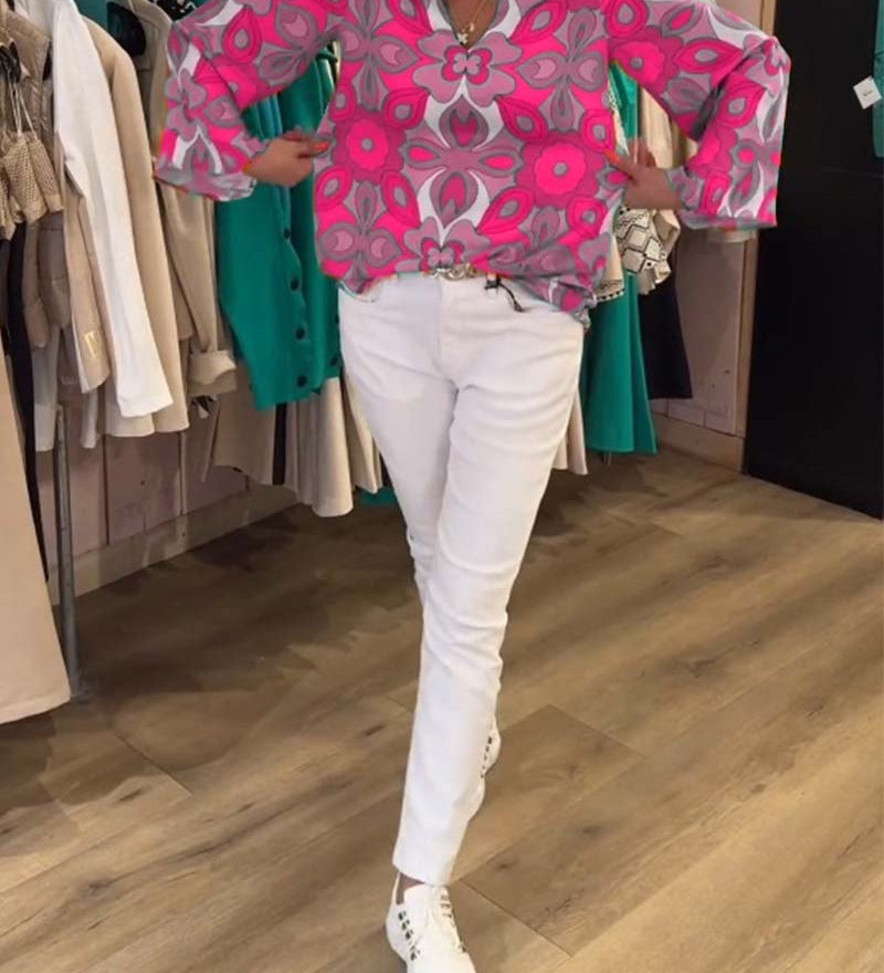 Blouse imprimée ample et polyvalente