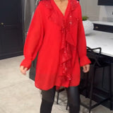 Blouse à volants et style élégant