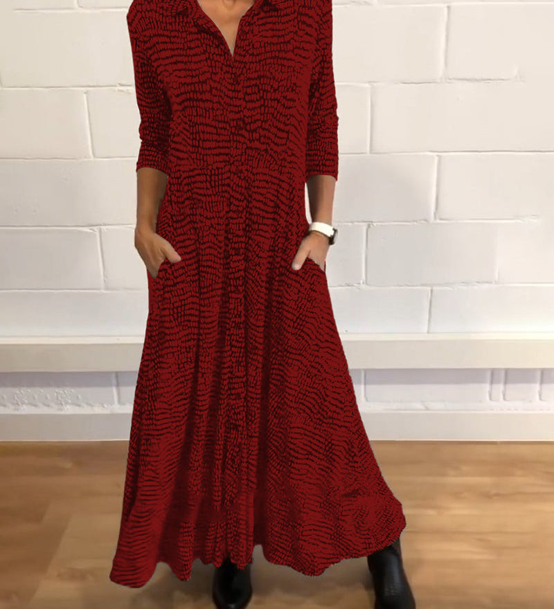 Robe imprimée avec poches à revers