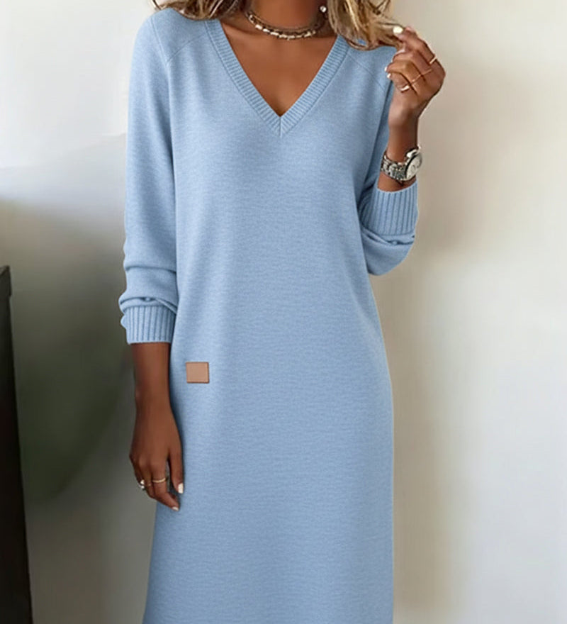 Robe Pull Col En V Élégante