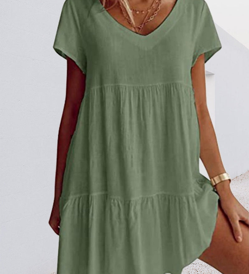 Robe ample décontractée à manches courtes