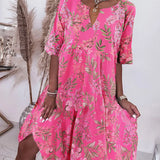 Robe droite à imprimé floral