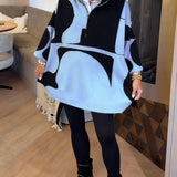 Pull À Demi-Zip Avec Col Montant Tendance