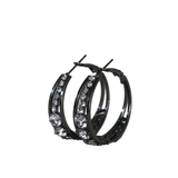 Grandes boucles d'oreilles créoles incrustées de strass