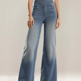 Denim Haute Taille Lavé Loose Baggy Décontracté