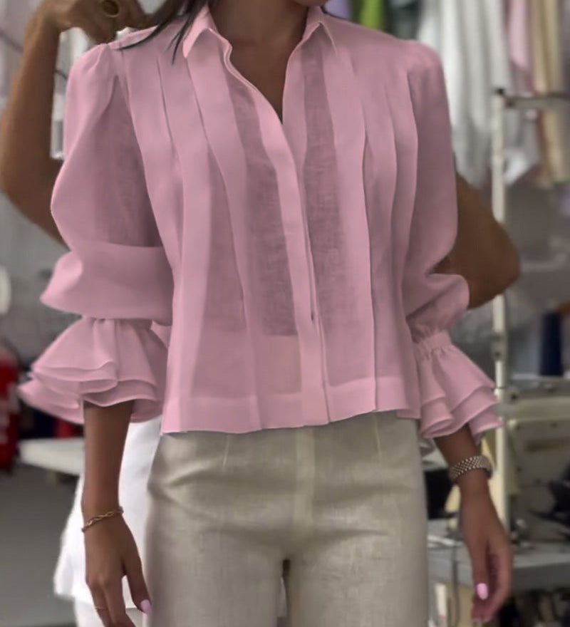 Chemise Manche Bouffante Volant