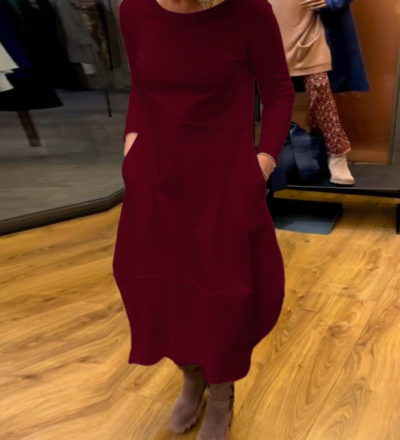 Robe élégante de couleur unie