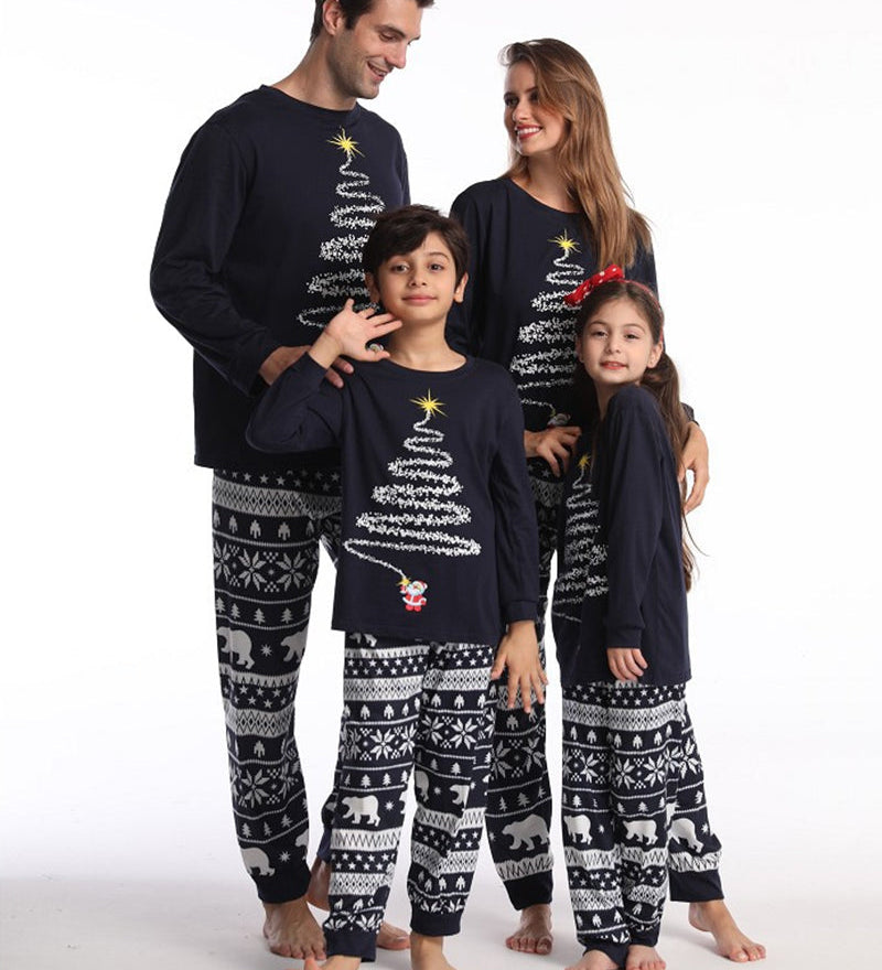 Pyjama familial de Noël à imprimé sapin de Noël