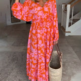 Robe à manches longues et imprimé floral