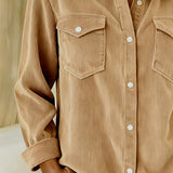 Chemise À Manches Longues À Revers Et Boutonnée