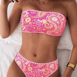 Maillot de bain Deux Pièces Imprimé Style Ethnique