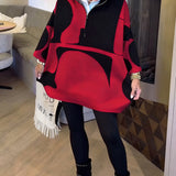 Pull À Demi-Zip Avec Col Montant Tendance