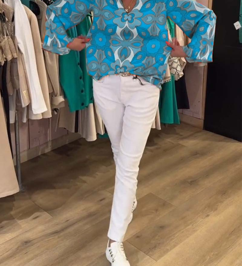 Blouse imprimée ample et polyvalente