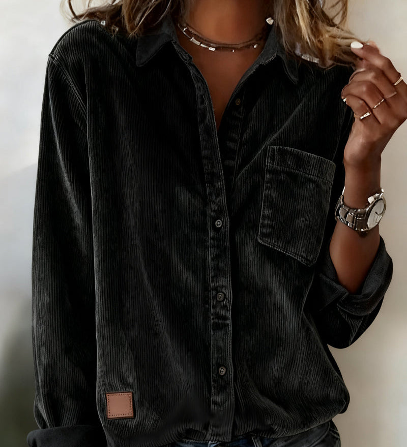 Chemise Tendance Velours Côtelé Revers