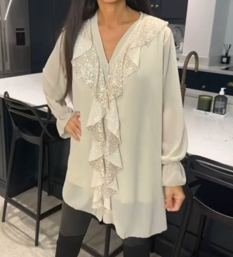 Blouse à volants et style élégant