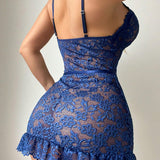 Lingerie Deep V Dentelle Robe
