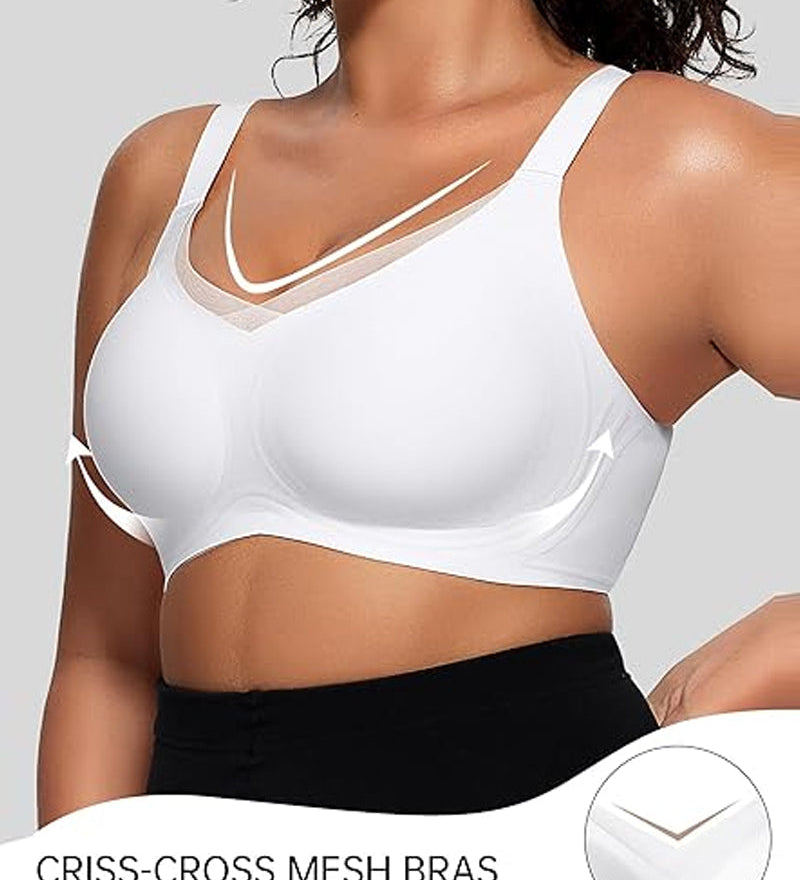 Soutien-Gorge Sans Armature Pour Femme En V Mesh – Bralette Confortable Et Offrant Un Bon Maintien