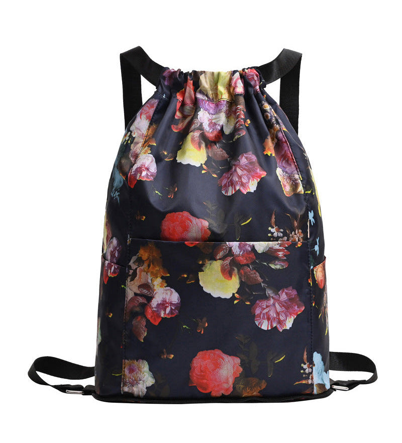 Sac à bandoulière avec cordon de serrage de style ethnique