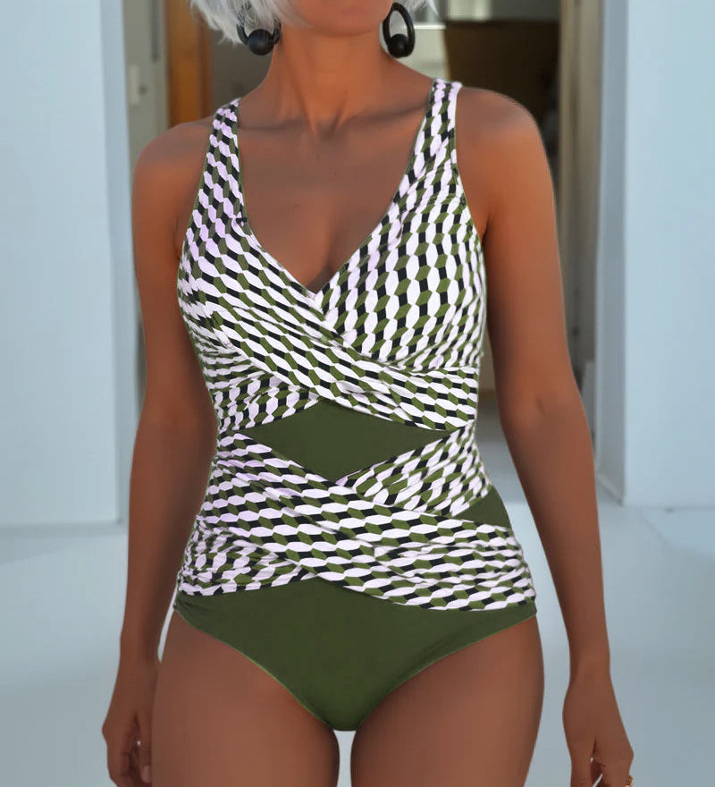 Maillot de Bain Avec Découpe Croisée Pour Style Détendu De Resort