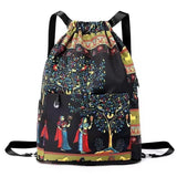 Sac à bandoulière avec cordon de serrage de style ethnique
