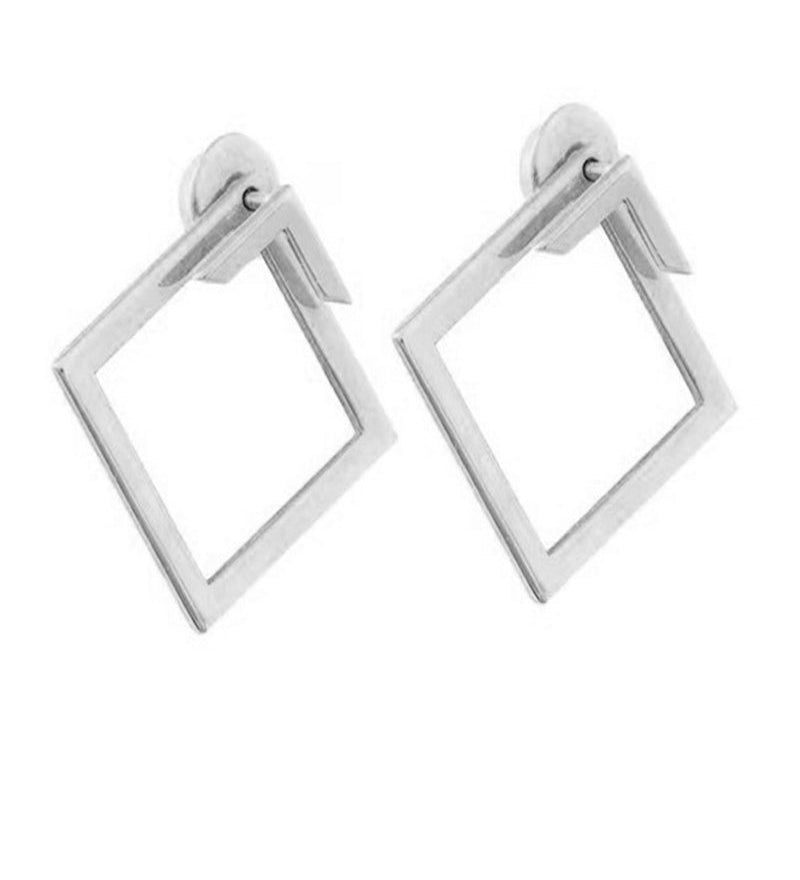 Boucles d'oreilles simples et élégantes en forme de diamant