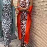 Costume deux pièces élégant à imprimé vintage
