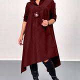 Robe décontractée irrégulière de couleur unie