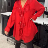 Blouse à volants et style élégant