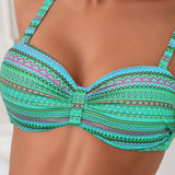 Maillot De Bain Deux Pièces Soutien-Gorge Imprimé Rayé