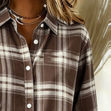 Chemise Avec Motif En Carreaux Et Col Revers