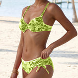 Maillot De Bain Deux Pièces Triangle À Lacets Et Imprimé