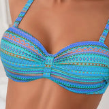 Maillot De Bain Deux Pièces Soutien-Gorge Imprimé Rayé