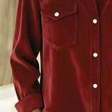 Chemise À Manches Longues À Revers Et Boutonnée