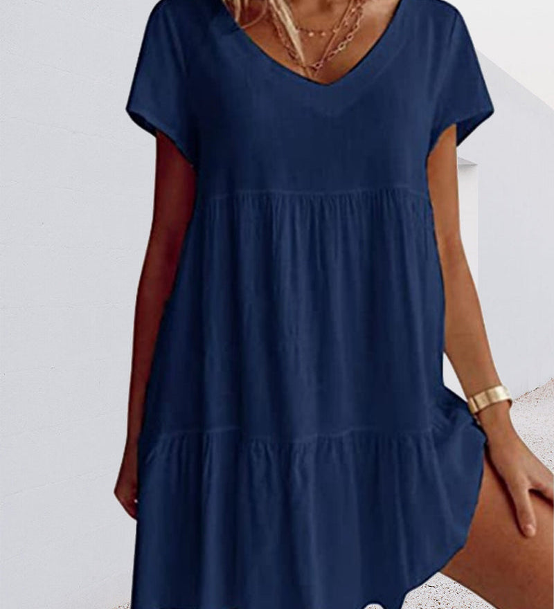 Robe ample décontractée à manches courtes
