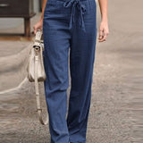 Pantalon à jambes droites et taille élastique