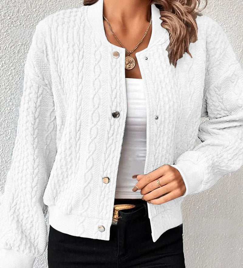 Cardigan boutonné de couleur unie