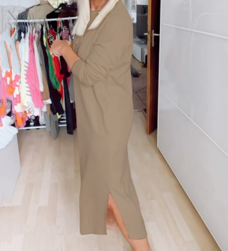 Robe décontractée à col rond